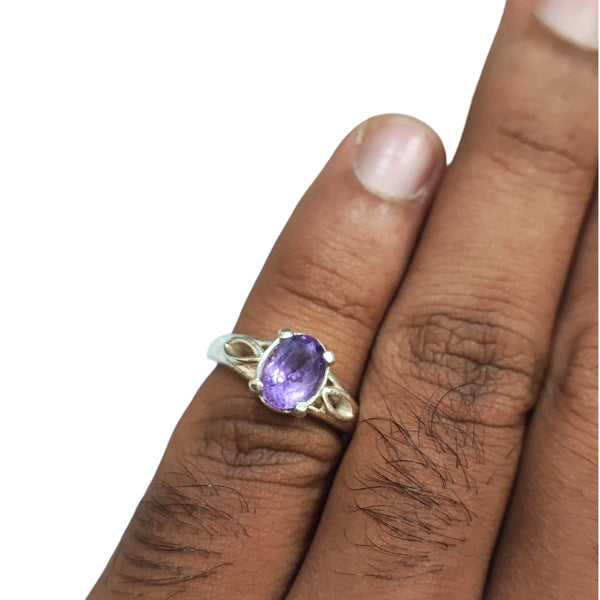 Natural Amethyst Ladies Silver Ring 1.30 Ct