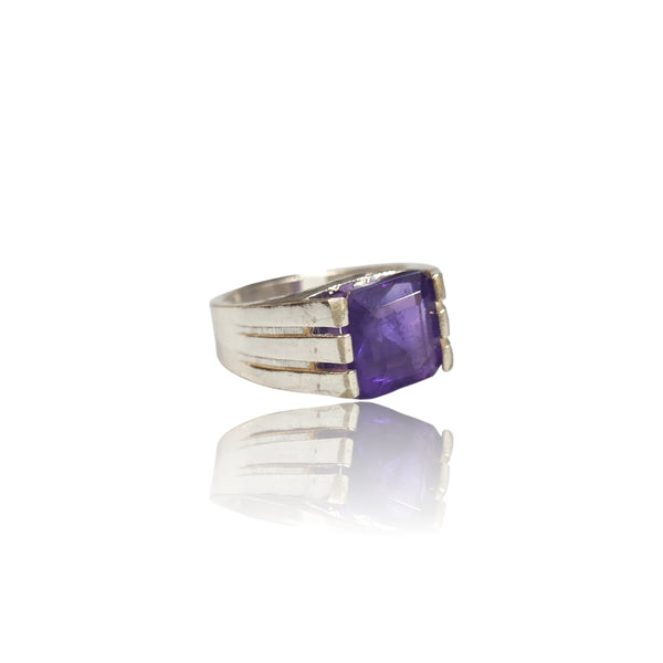 Natural Amethyst Silver Ring 7.05 Ct