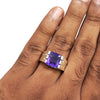 Natural Amethyst Silver Ring 7.05 Ct