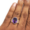 Natural Amethyst Silver Ring 9.54 Ct