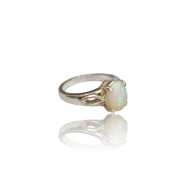 Natural Opal Silver Ring 0.73 Ct
