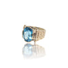 Natural Blue Topaz Silver Ring 8.15 Ct