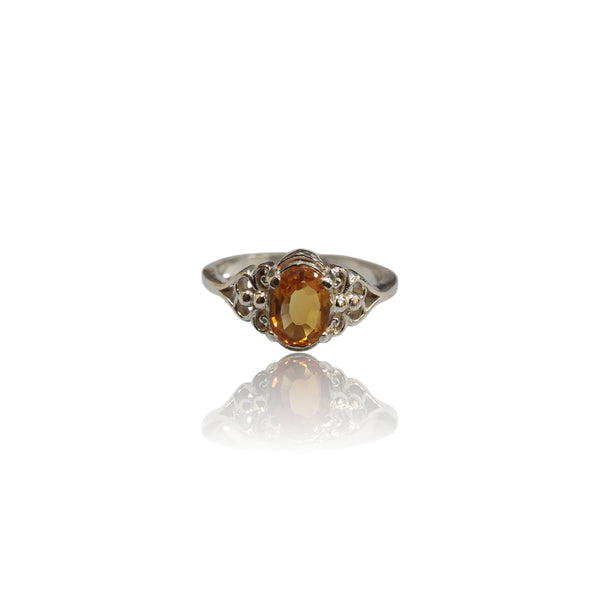 Natural Citrine Ladiessilver Ring 0.88 Ct