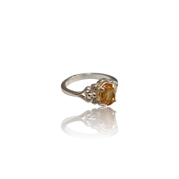 Natural Citrine Ladies Silver Ring 0.80 Ct