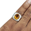 Natural Citrine Thailand Silver Ring 6.40 Ct
