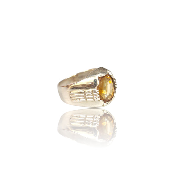Natural Citrine Silver Ring 5.18 Ct