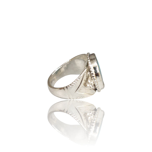 Natural Irani Fairoos Silver Ring 6.47 Ct