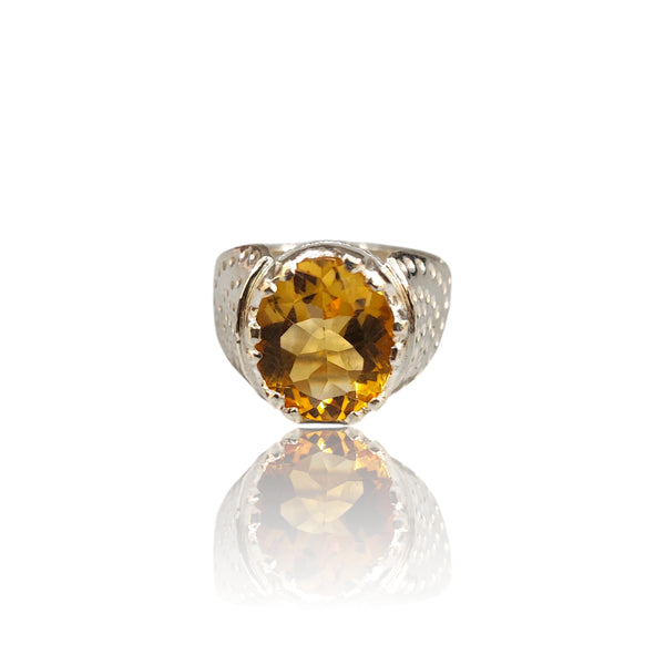 Natural Citrine Silver Ring 3.83 Ct
