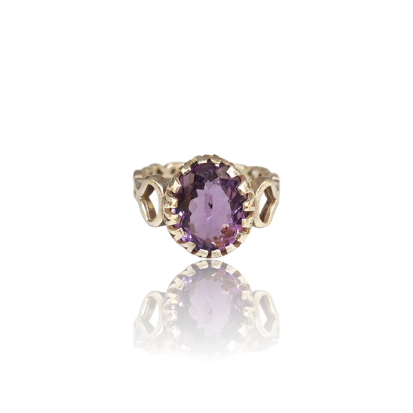 Natural Amethyst Ladies Silver Ring 3.50 Ct