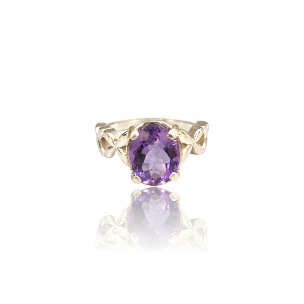 Natural Amethyst Ladies Silver Ring 2.55 Ct