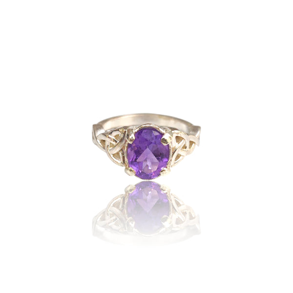 Natural Amethyst Ladies Silver Ring 1.65 Ct
