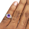 Natural Amethyst Ladies Silver Ring 1.65 Ct