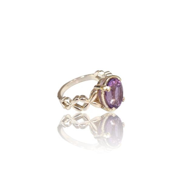 Natural Amethyst Ladies Silver Ring 2.55 Ct