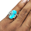 Natural Irani Fairoos Silver Ring 13.88 Ct