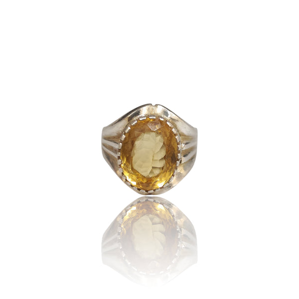 Natural Citrine Silver Ring 7.65 Ct