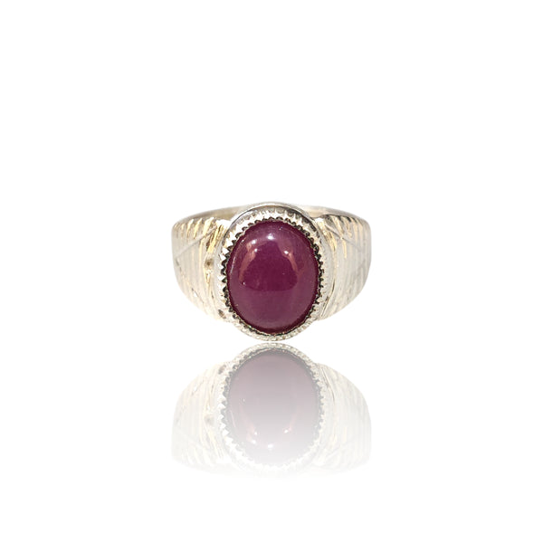 Natural Ruby Silver Ring 6.62 Ct