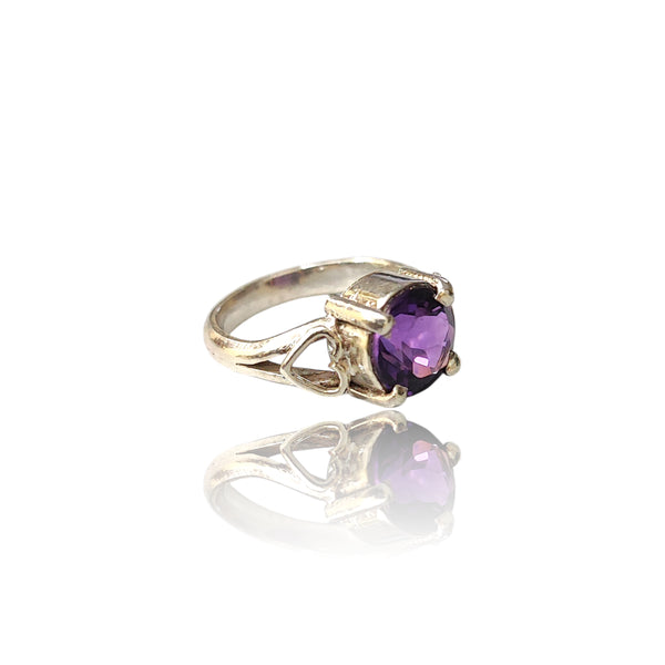 Natural Amethyst Ladies Silver Ring 2.70 Ct