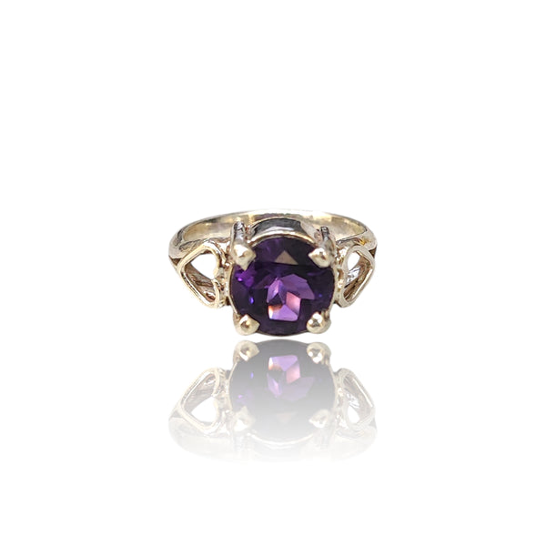 Natural Amethyst Ladies Silver Ring 2.70 Ct