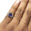 Natural Amethyst Ladies Silver Ring 2.70 Ct