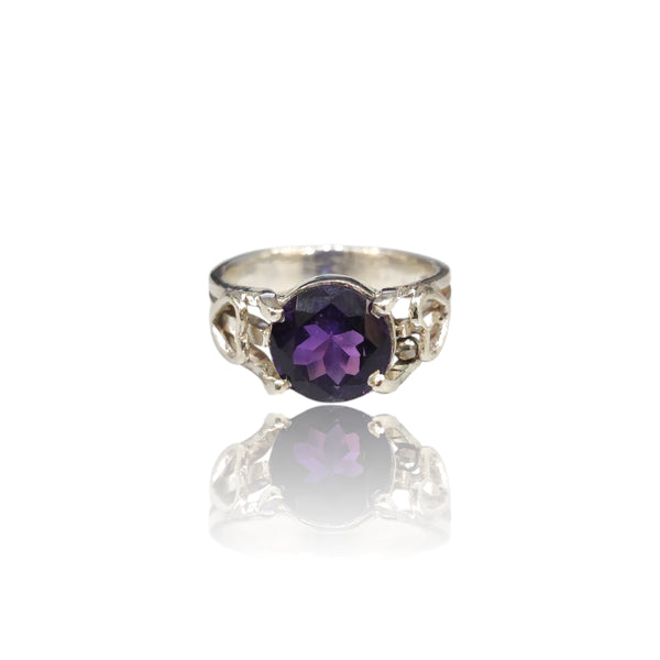Natural Amethyst Silver Ring 2.15 Ct