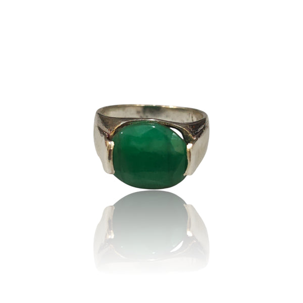 Natural Emerald Silver Ring 7.14 Ct