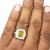 Natural Yellow Sapphire Silver Ring 3.50 Ct