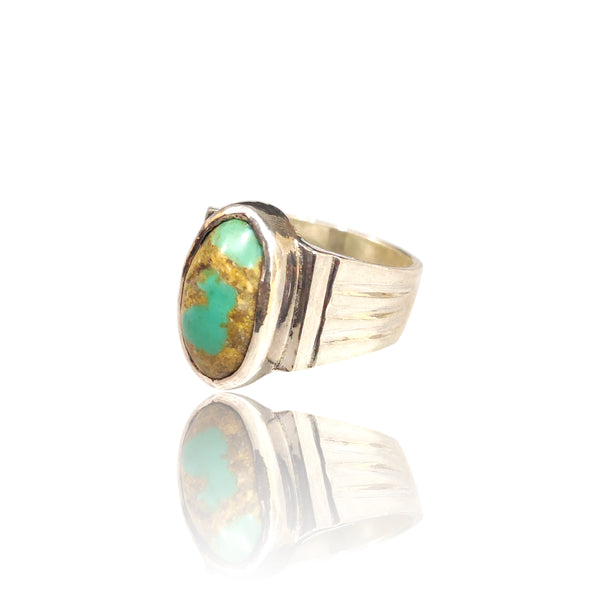 Natural Irani Fairoos Silver Ring 9.21 Ct