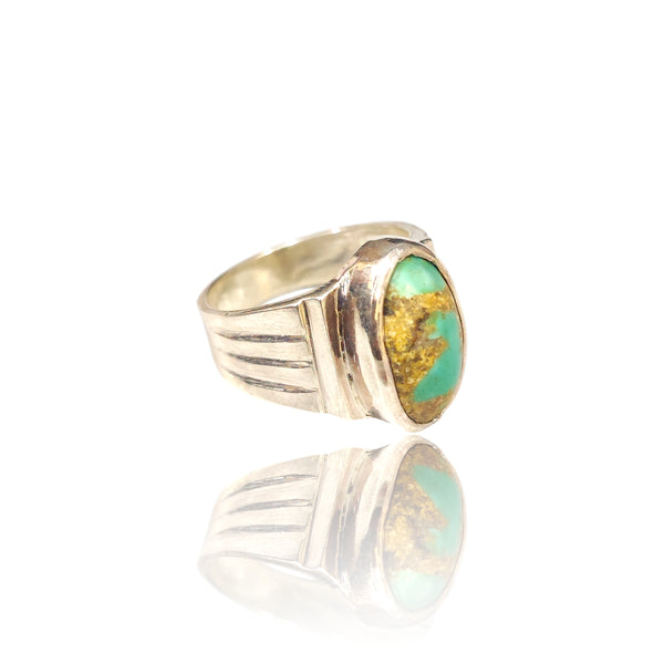 Natural Irani Fairoos Silver Ring 9.21 Ct