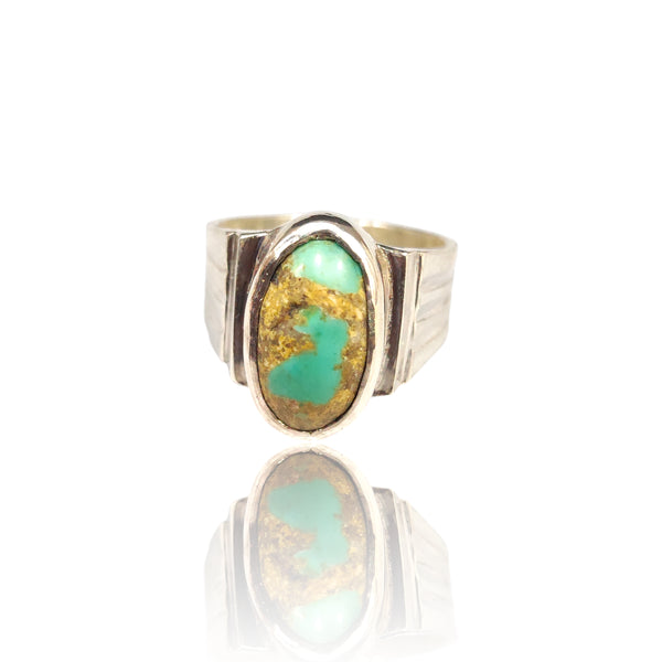 Natural Irani Fairoos Silver Ring 9.21 Ct