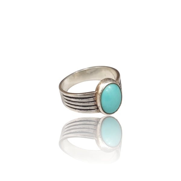 Natural American Fairoos Silver Ring 4.27 Ct