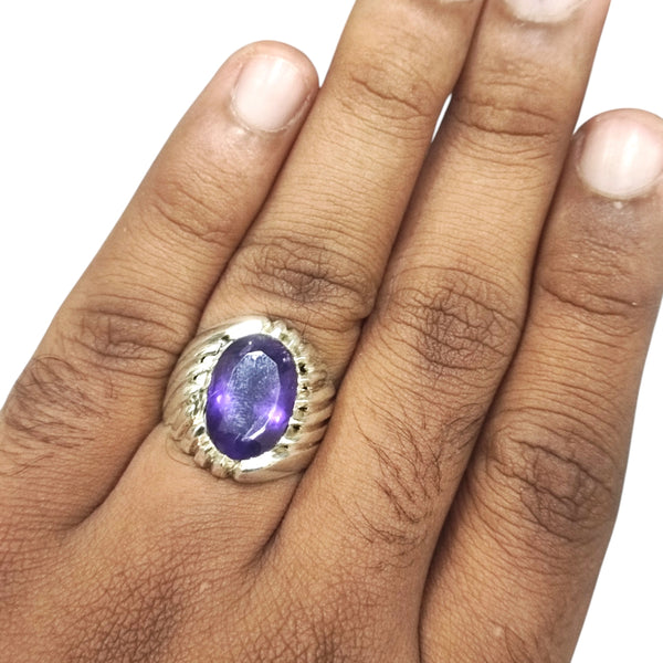 Natural Amethyst Silver Ring 7.45 Ct