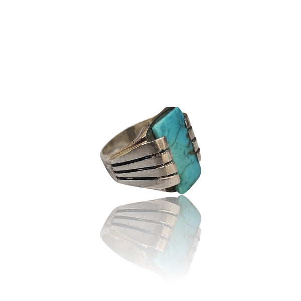 Natural Irani Fairoos Silver Ring 10.33 Ct