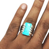 Natural Irani Fairoos Silver Ring 10.33 Ct