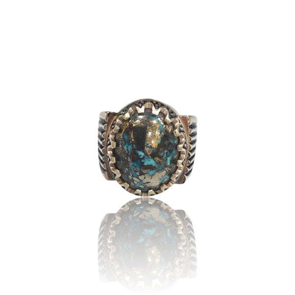 Natural Irani Fairoos Silver Ring 22.30 Ct