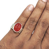 Natural Carnelian Silver Ring 13.74 Ct