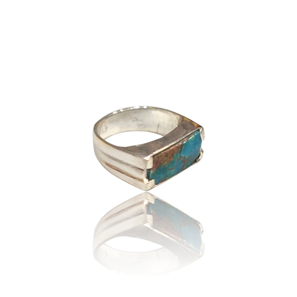 Natural Irani Fairoos Silver Ring 4.92 Ct