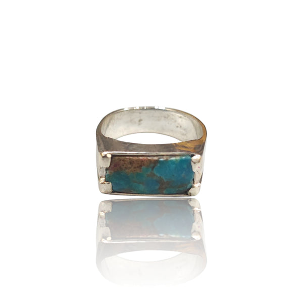 Natural Irani Fairoos Silver Ring 4.92 Ct