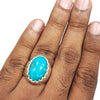 Natural Irani Fairoos Silver Ring 12.35 Ct