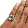 Natural Green Amethyst Silver Ring 15.80 Ct