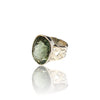 Natural Green Amethyst Silver Ring 20.36 Ct