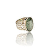 Natural Green Amethyst Silver Ring 20.36 Ct