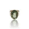 Natural Green Amethyst Silver Ring 20.36 Ct