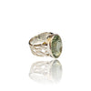 Natural Green Amethyst Silver Ring 14.27 Ct