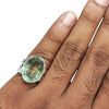 Natural Green Amethyst Silver Ring 14.27 Ct