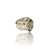 Natural Green Amethyst Silver Ring 13.88 Ct