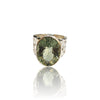 Natural Green Amethyst Silver Ring 13.88 Ct