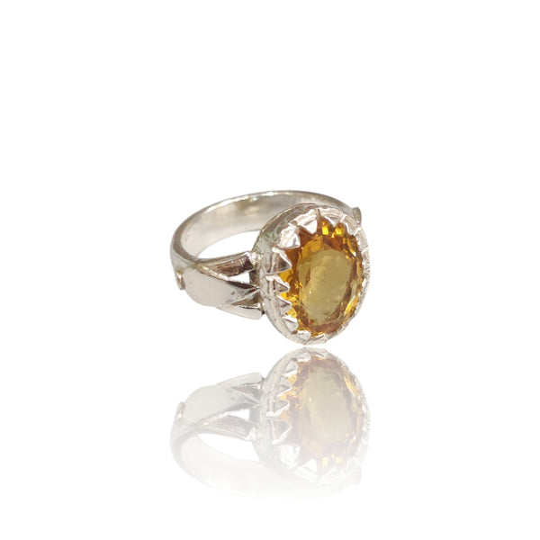 Natural Citrine Silver Ring 5.03 Ct