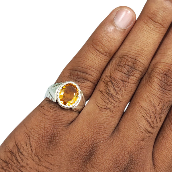 Natural Citrine Silver Ring 5.32 Ct