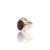 Natural Carnelian Aqiq Silver Ring 17.78 Ct