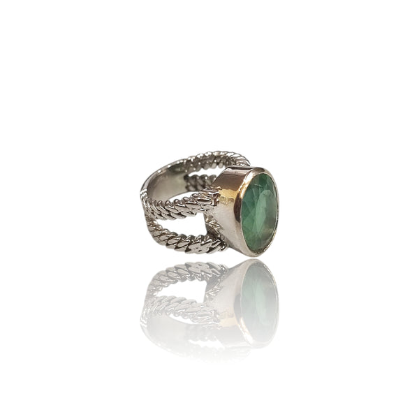 Natural Fluorite Silver Ring 11.06 Ct